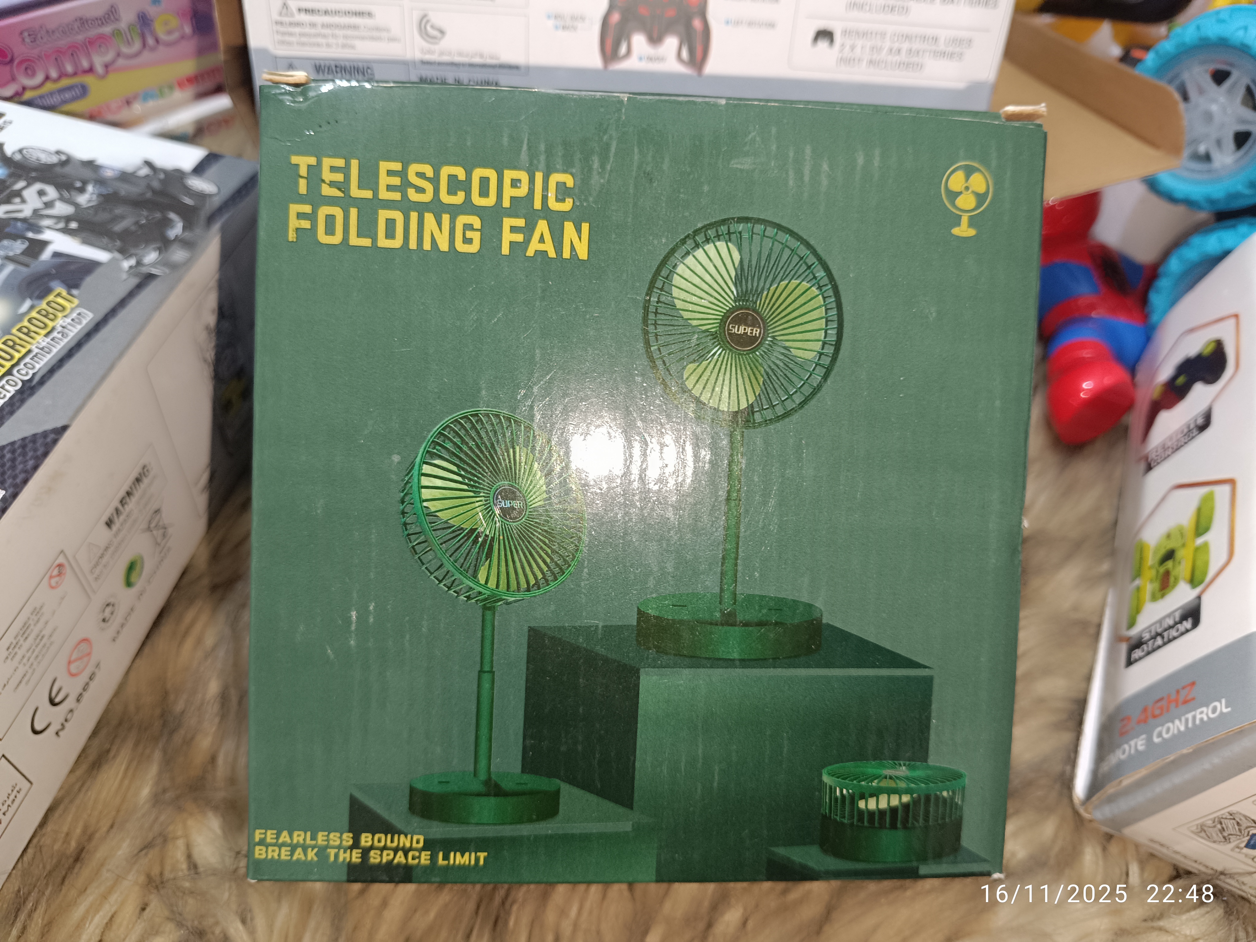Telescopic Folding Fan – Rechargeable Portable Table & Stand Fan