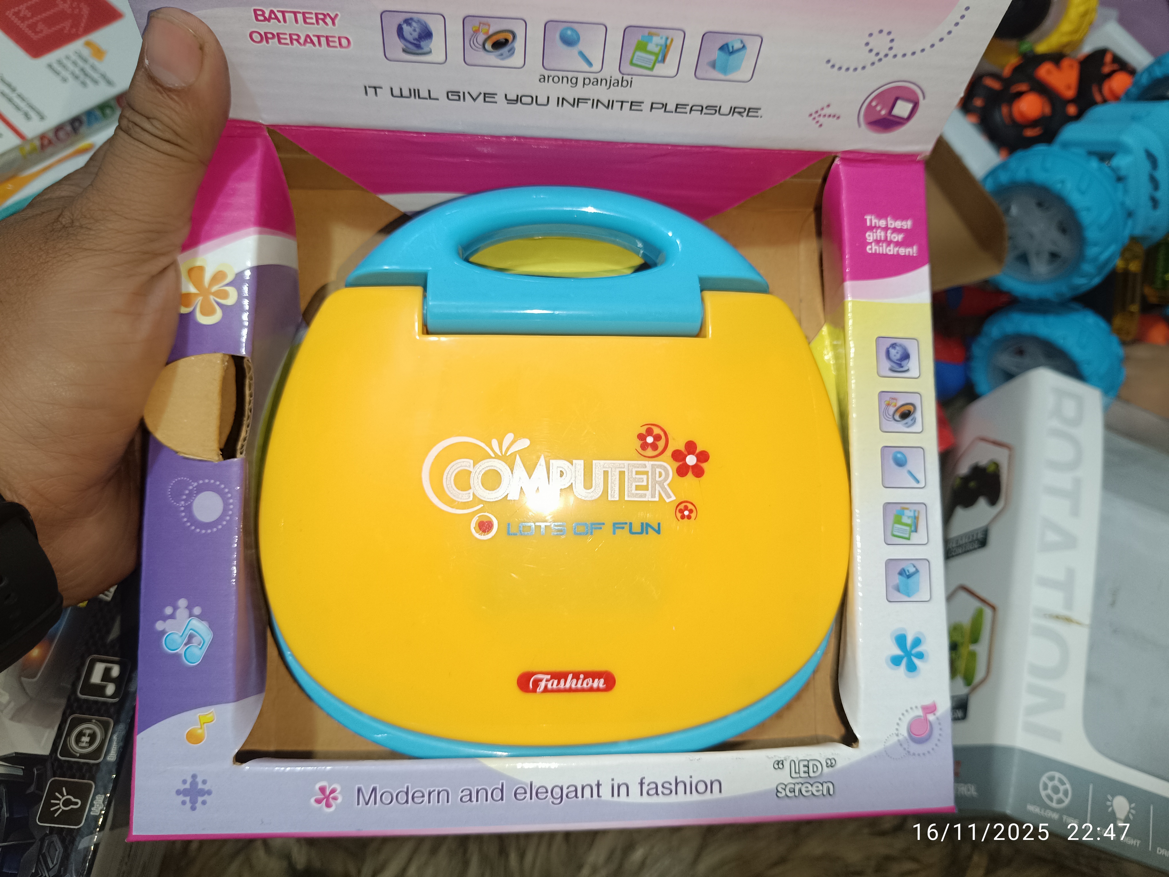 Kids Educational Computer Toy – 2-in-1 LED Learning Laptop (English & Chinese)