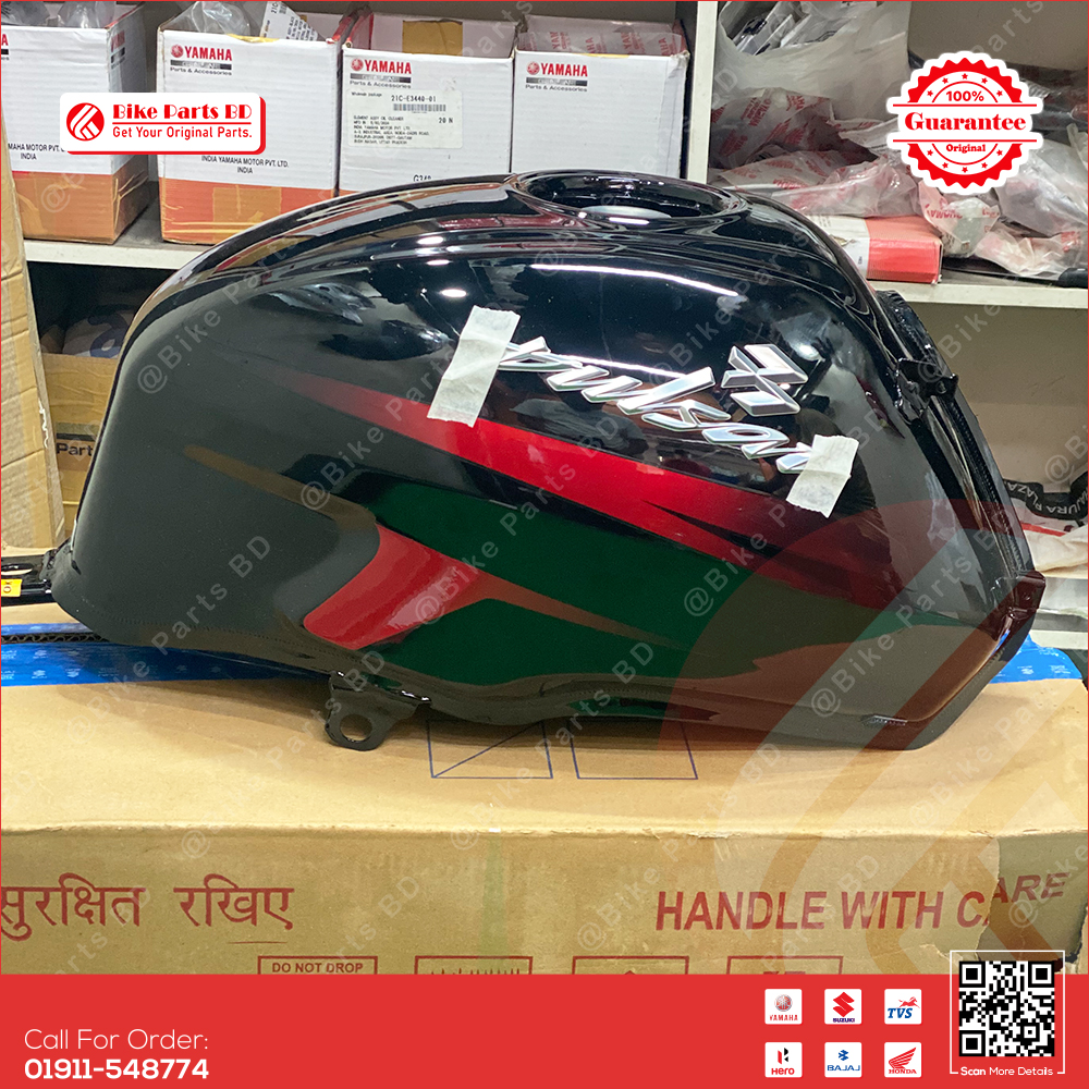 Fuel tank for Bajaj Pulser UG6 (Single Disk, Black-Red) bike. thumbnail 3