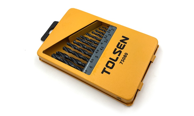 TOLSEN 75080 13Pcs HSS Twist Drill Bits Set | 1.5-6.5mm | DIN338 | Roll Forged | 118° Angle | Hard Case | Model: 75080_img_2