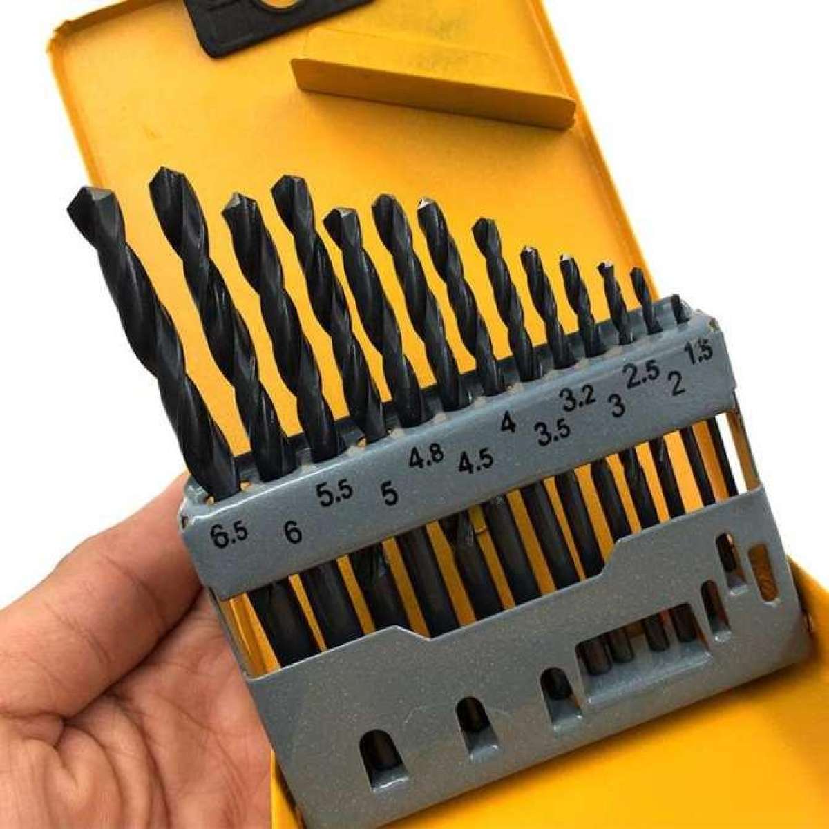 TOLSEN 75080 13Pcs HSS Twist Drill Bits Set | 1.5-6.5mm | DIN338 | Roll Forged | 118° Angle | Hard Case | Model: 75080_img_4
