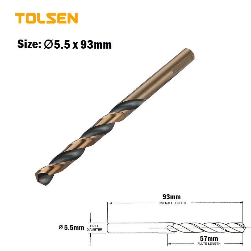 TOLSEN 10pcs Black & Gold HSS Drill Bits ( 1 | 1.5 | 2 | 2.5 | 3 | 3.2 | 3.5 | 4 | 4.2 | 4.5 | 4.8 | 5 | 5.5 | 6 mm ) For Metal and Stainless Industrial Grade_img_13