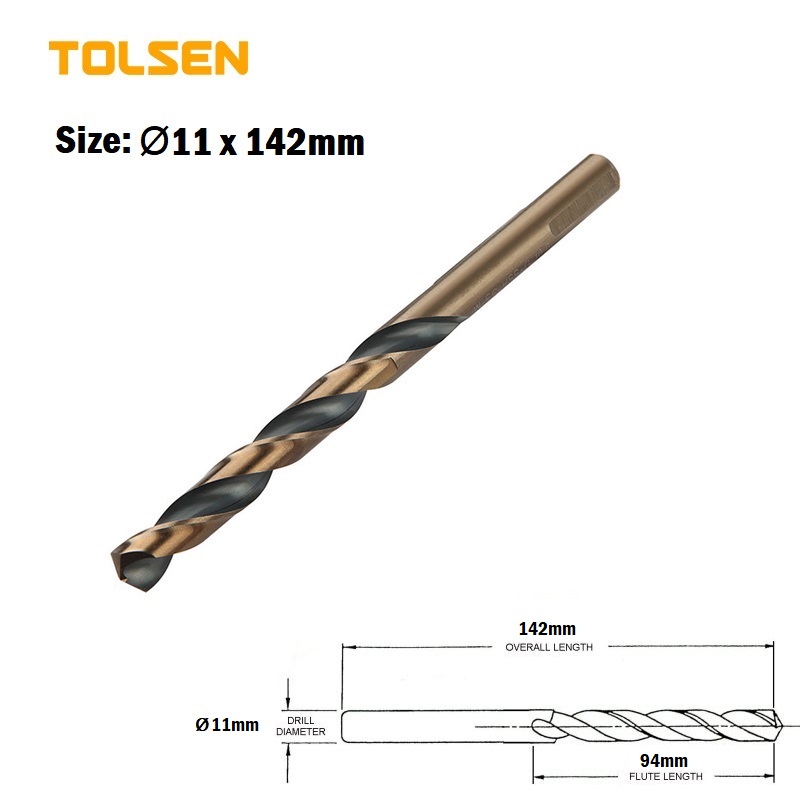 TOLSEN 1pcs Black & Gold HSS Drill Bits ( 6.5 | 7 | 7.5 | 8 | 8.5 | 9 | 9.5 | 10 | 10.5 | 11 | 11.5 | 12 | 12.5 | 13 mm ) For Metal and Stainless Industrial Grade_img_10