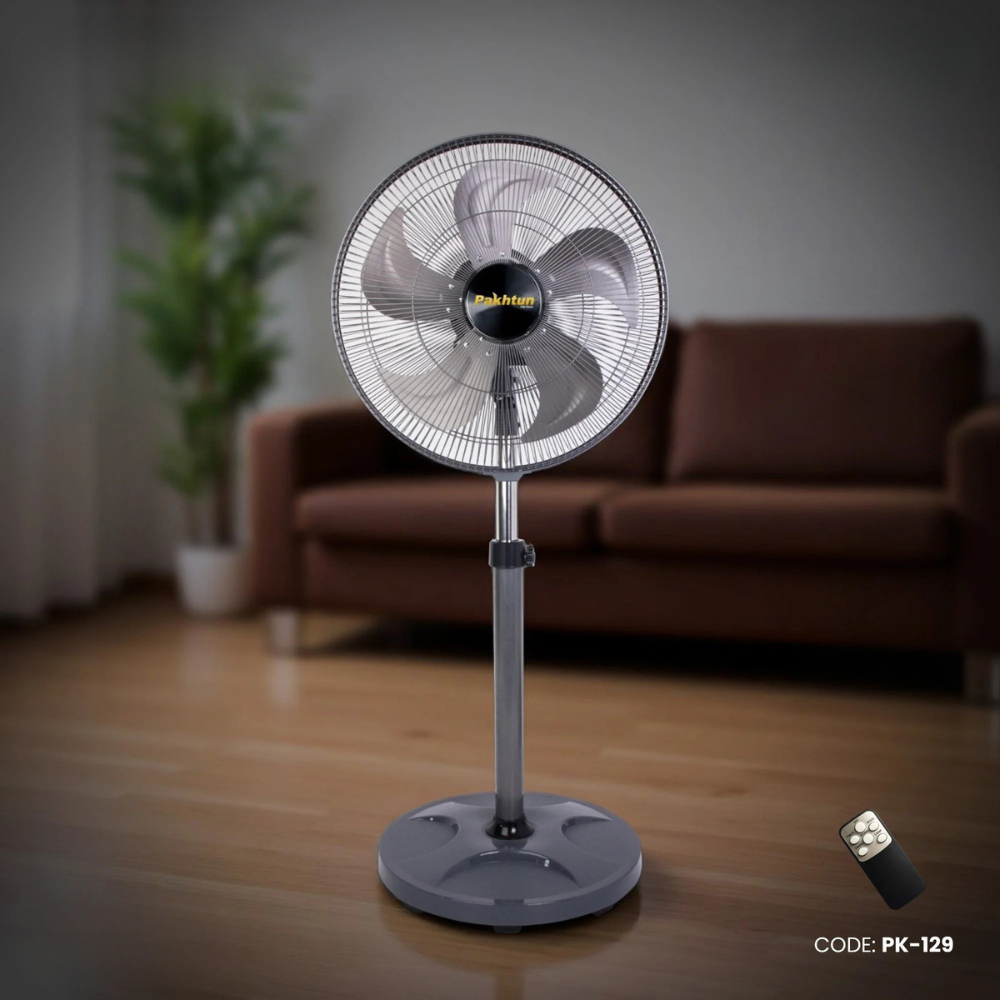 Pakhtun Zefiro-450M 18 Inch High Speed Remote Control Stand Fan (Grey) | PK-129
