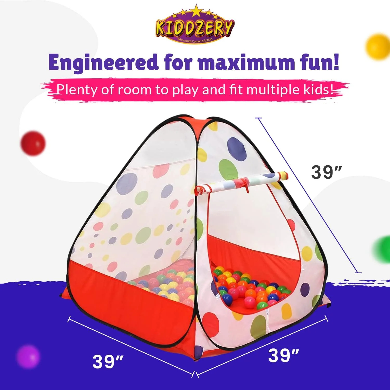 (Hollo kitty) Tent Play House - 50 Balls, Play Ball House, Childdren's Magic Game House