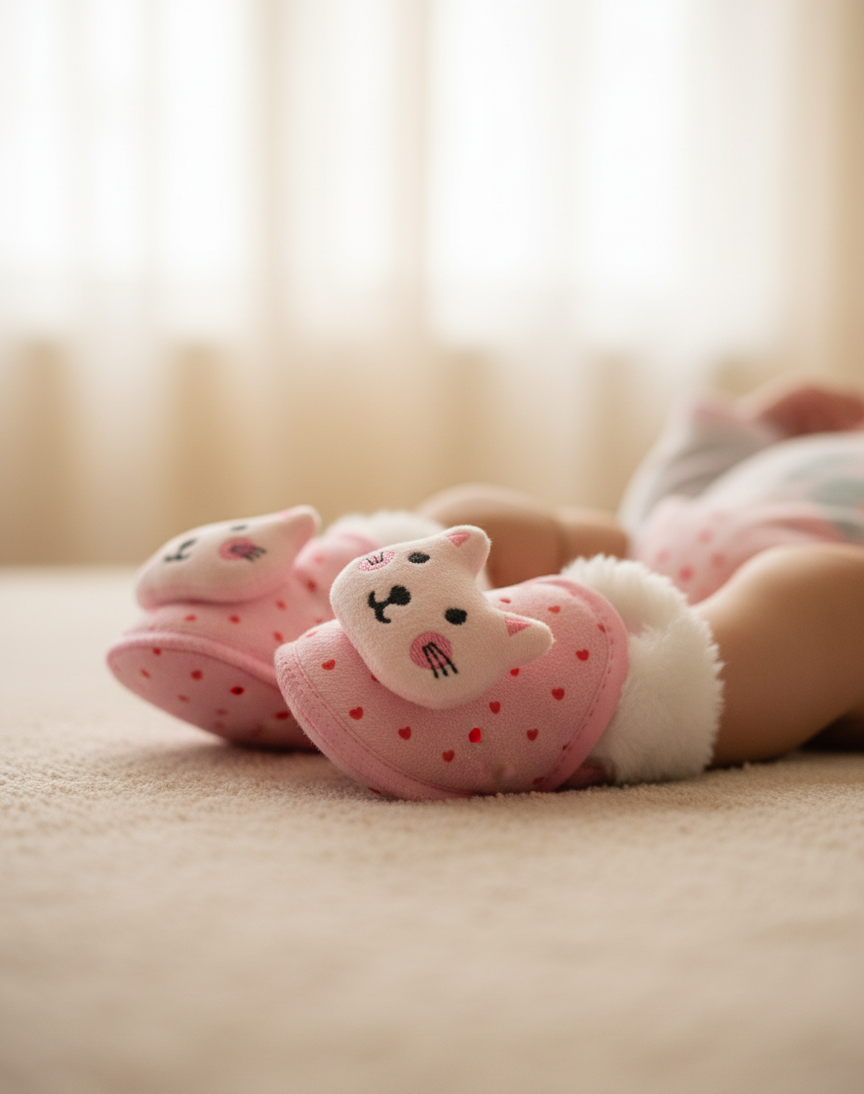 Comfortable Soft Winter Shoes for Babies – Cute Cat Design (0–12 Months) thumbnail 2