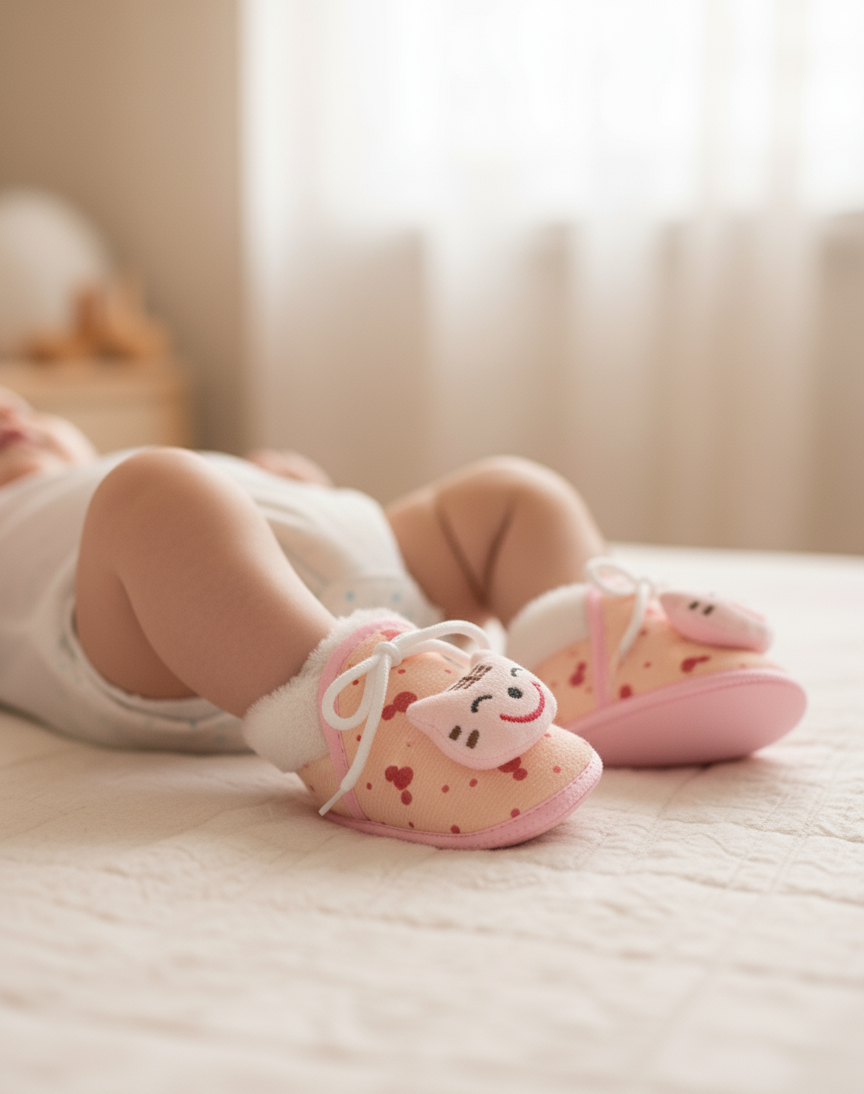 Comfortable Soft Winter Shoes for Babies – Cute Cat Design (0–12 Months) thumbnail 4