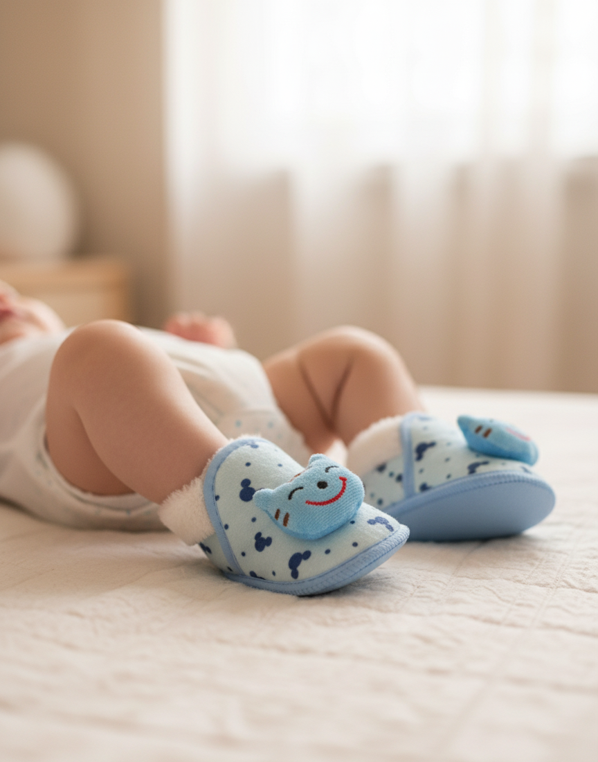 Comfortable Soft Winter Shoes for Babies – Cute Cat Design (0–12 Months) thumbnail 6