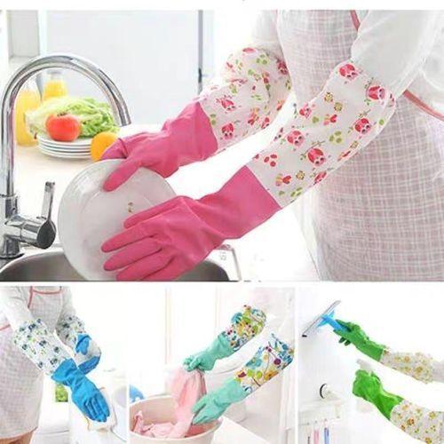 PVC Kitchen Gloves 2Pcs, Silicone Dish Washing Kitchen Hand Gloves, Half Hand Kitchen Gloves