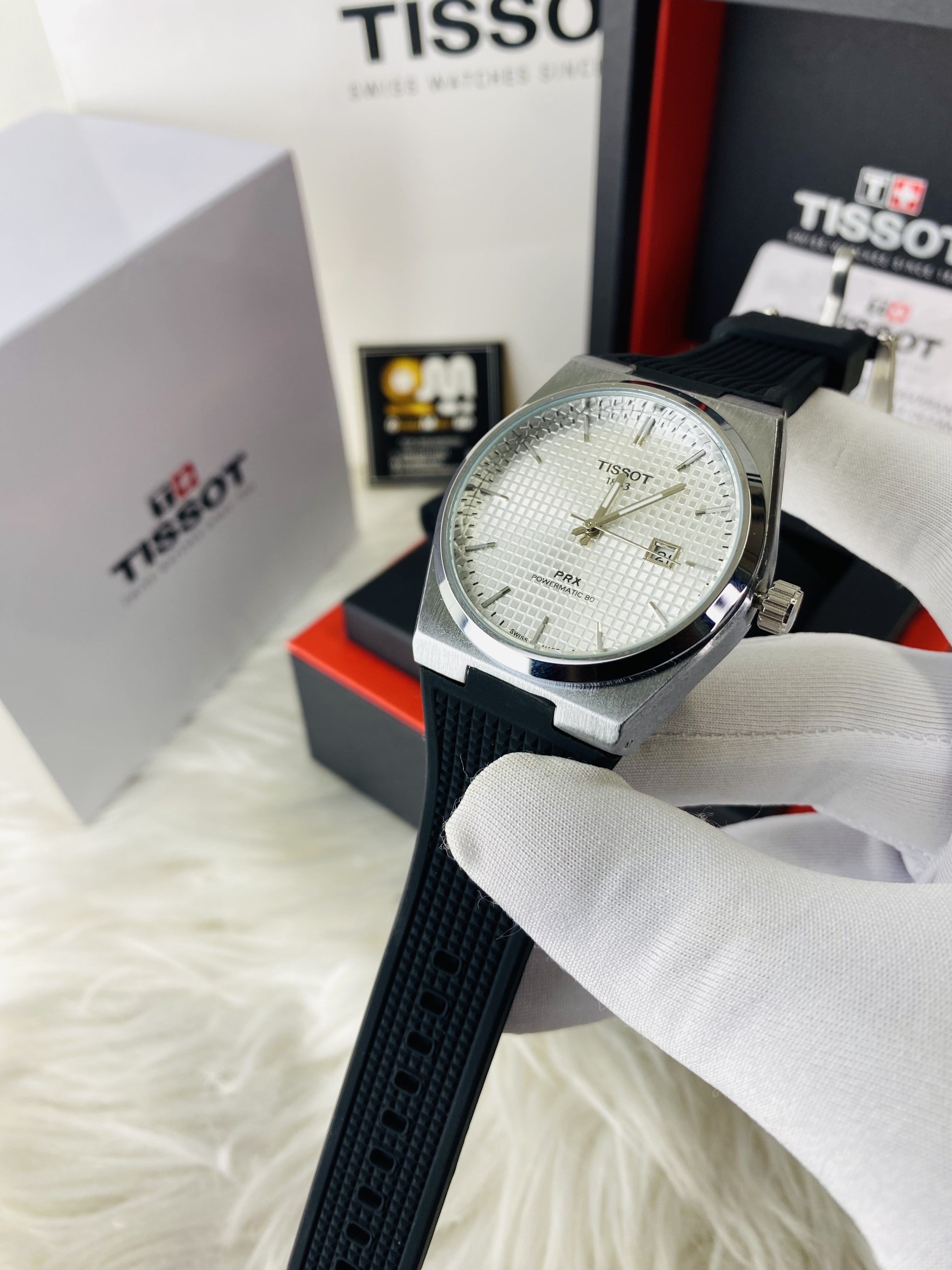TISSOT PRX || SILICON BLACK UPER WHITE