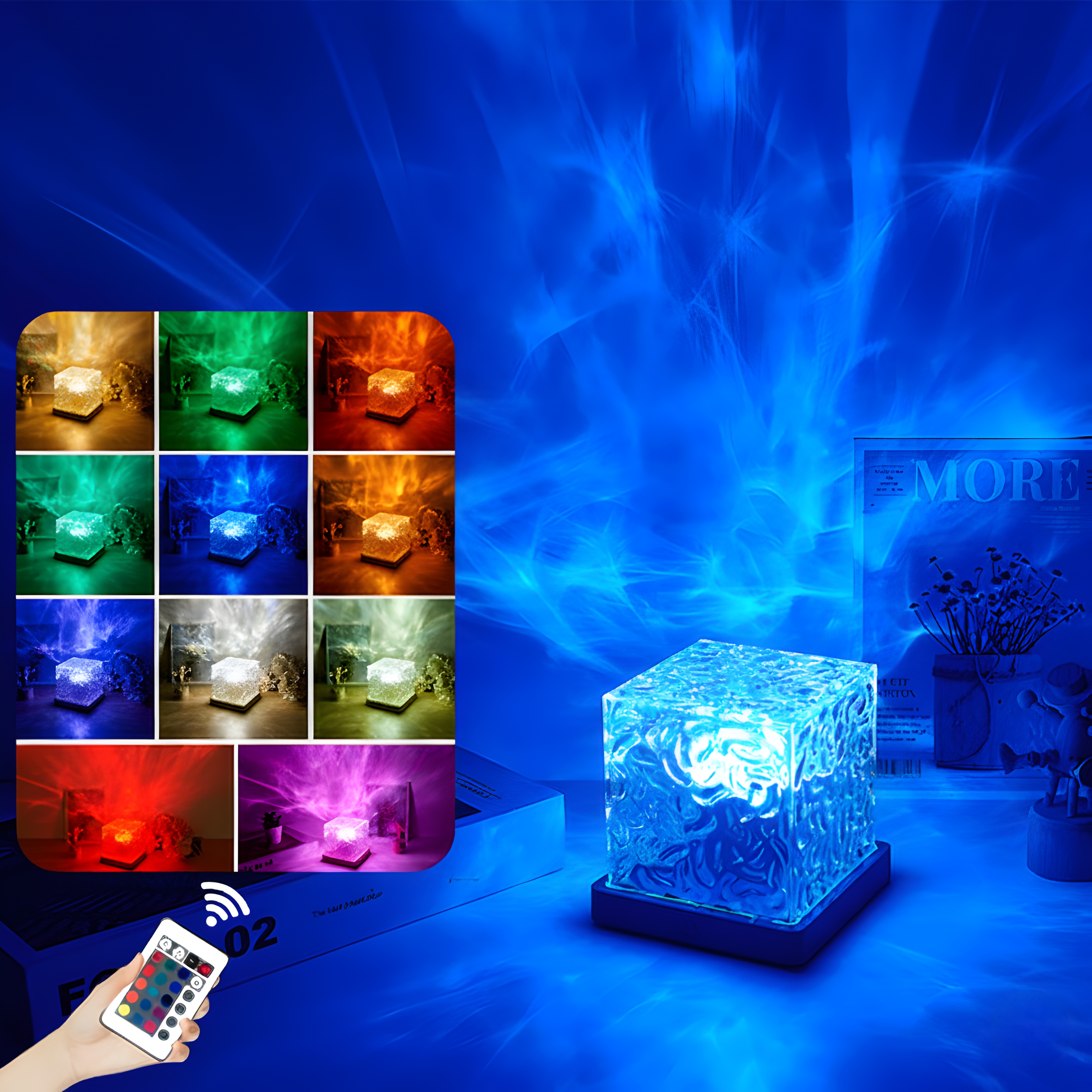 Rechargeable Dynamic Water Lamp: 16-Color Ocean Wave_img_1
