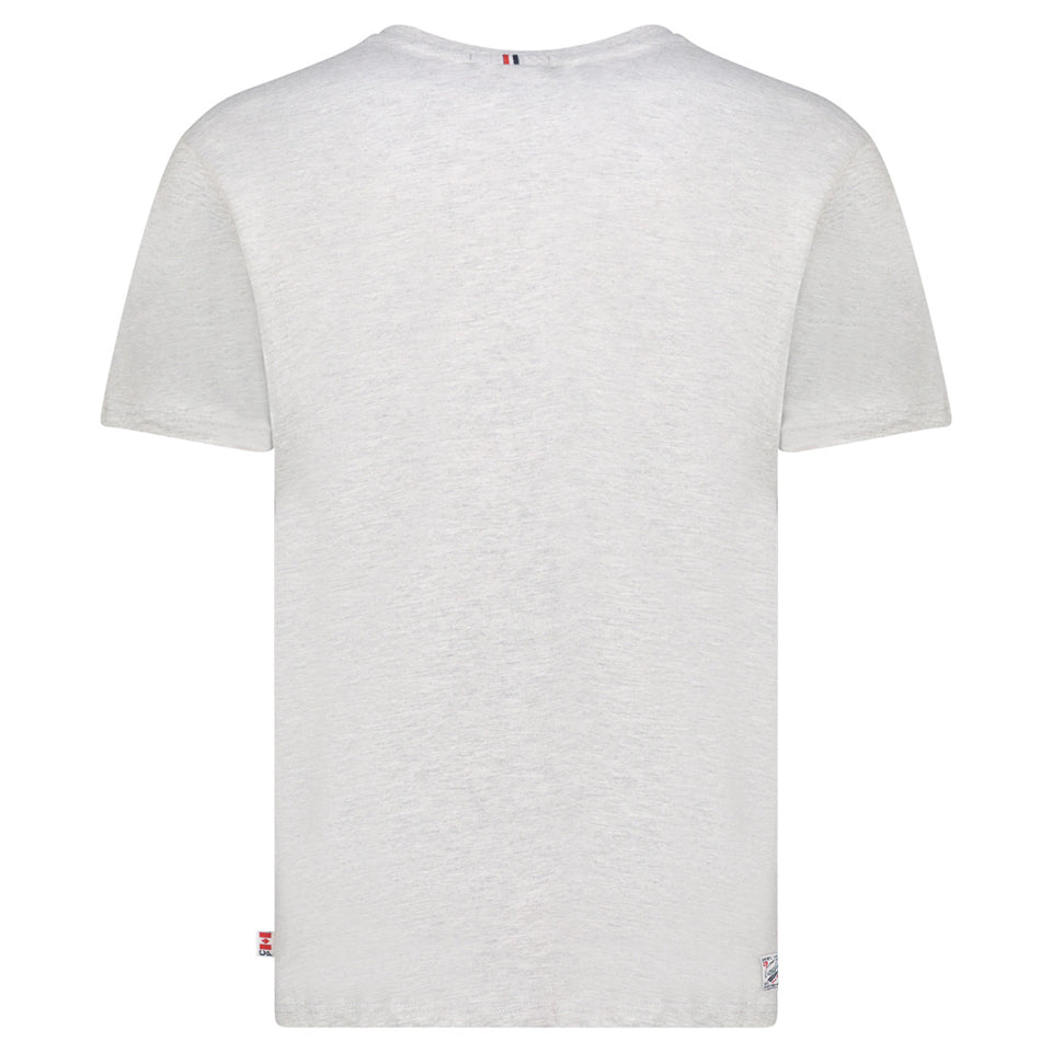 Canadian Peak JOGOEAK Homme - T-Shirt Col Rond avec Impressions et Drapeau Gris Clair_img_1