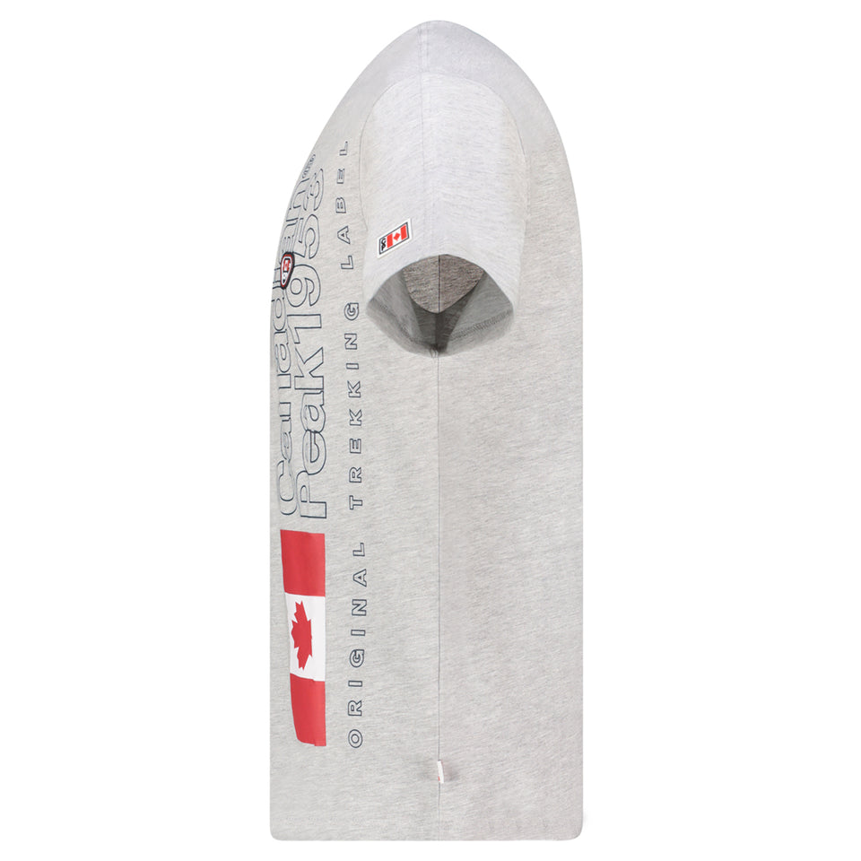Canadian Peak JOGOEAK Homme - T-Shirt Col Rond avec Impressions et Drapeau Gris Clair_img_2