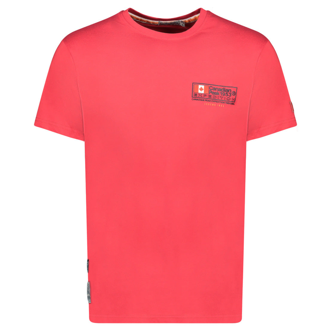 Canadian Peak JOFFROYEAK Homme - T-Shirt Col Rond avec Impressions et Drapeau Rouge