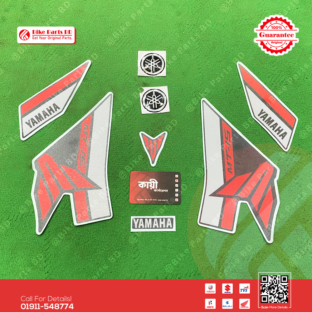 Full Set Sticker for Yamaha MT 15 V2 (White & Red Colour) bike. thumbnail 2
