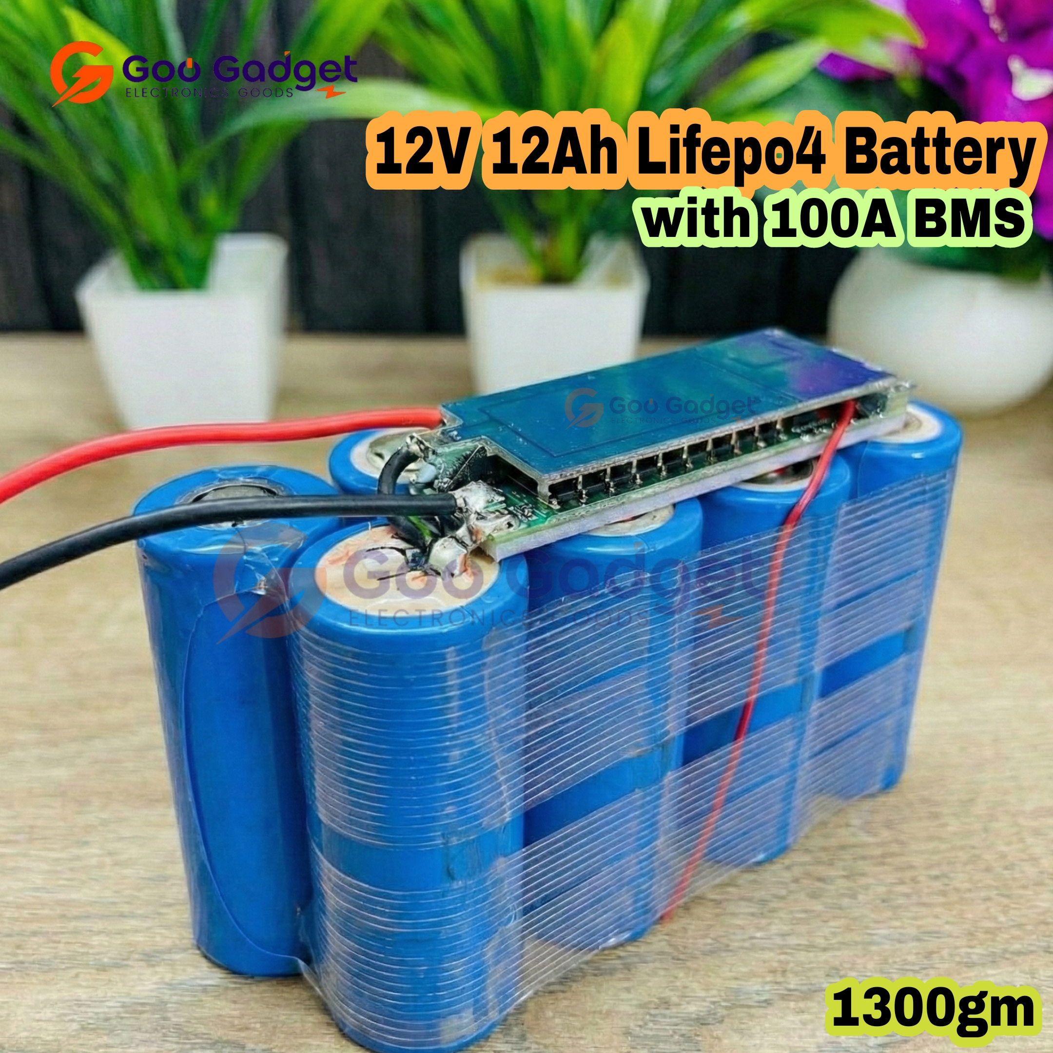 12V 12Ah LiFePO4 Battery Pack | 4S2P IFR32700 Cells with 100A Balanced BMS_img_1