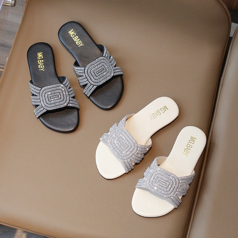 Kids Girls Luxury Crystal Glitter Slippers Summer Sandals (3–5 years)_img_0