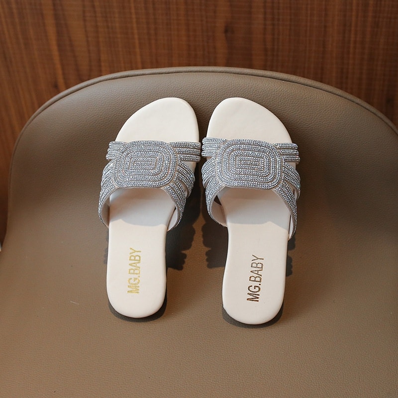 Kids Girls Luxury Crystal Glitter Slippers Summer Sandals (3–5 years)_img_2