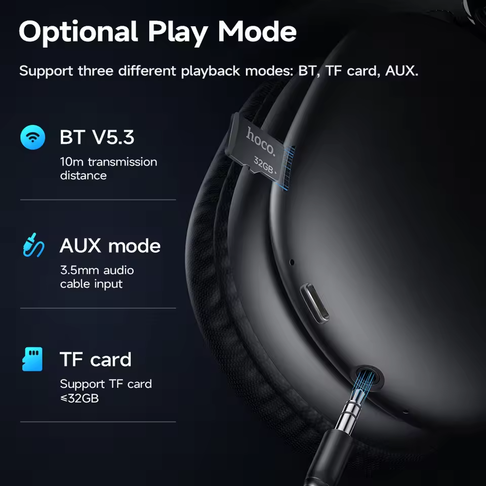 Hoco W35 Max Wireless Headphone thumbnail 5