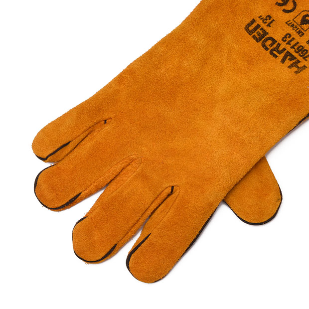 HARDEN 766113 Welding Gloves, 13", top quality, Heat Resistance Long Cow Split Leather Glove Welding Gloves for Welder 766113_img_1