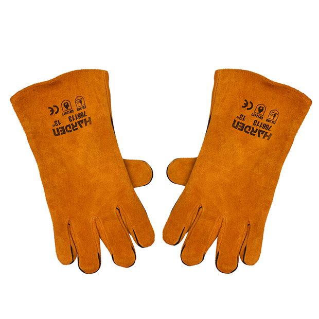 HARDEN 766113 Welding Gloves, 13", top quality, Heat Resistance Long Cow Split Leather Glove Welding Gloves for Welder 766113_img_3