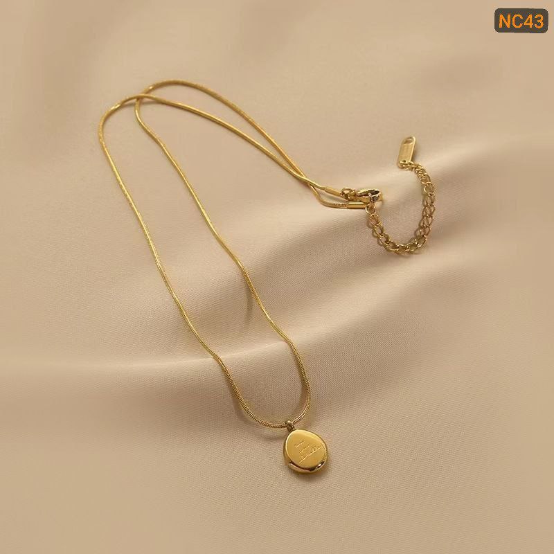 Titanium steel letter gold bean necklace NC43Materials : Stainless Steel Color Guarantee🌸🌸