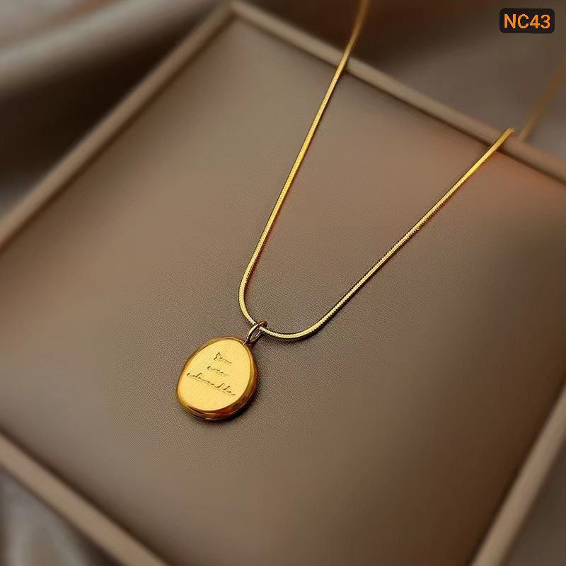 Titanium steel letter gold bean necklace NC43Materials : Stainless Steel Color Guarantee🌸🌸_img_3