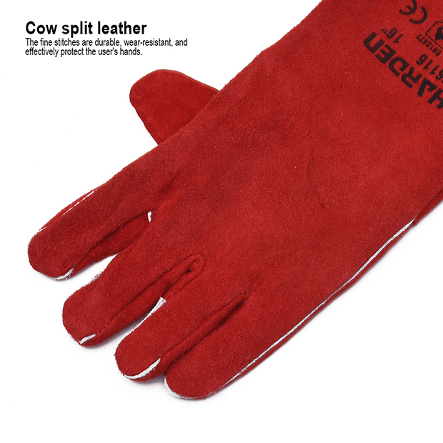 HARDEN 766116 Welding Gloves, 16", top quality long welding gloves leather welding glove; 766116_img_1