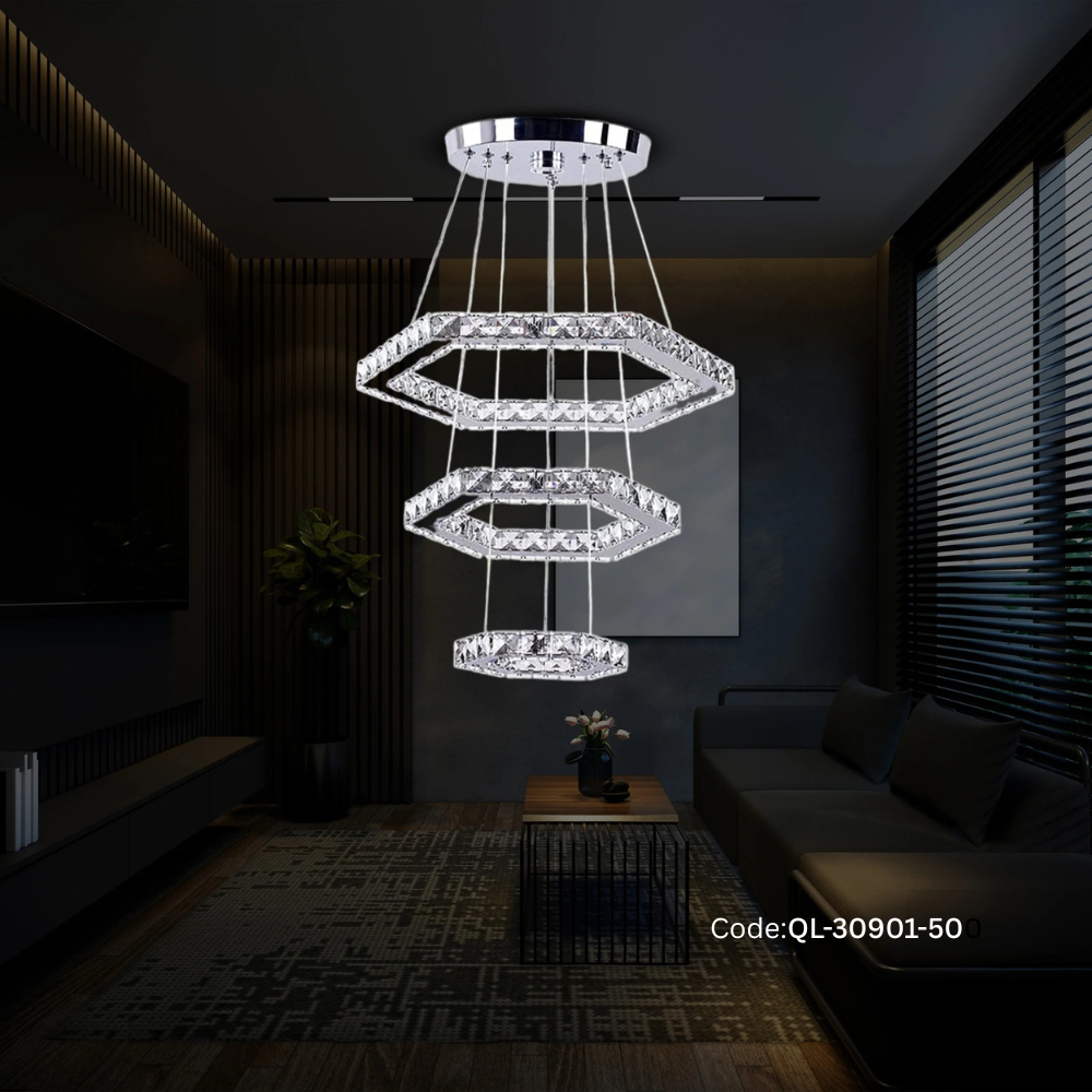 Qulik Modern Chandelier Decorative 3-Layer Fountain LED Ceiling Light (QL-30901-500)