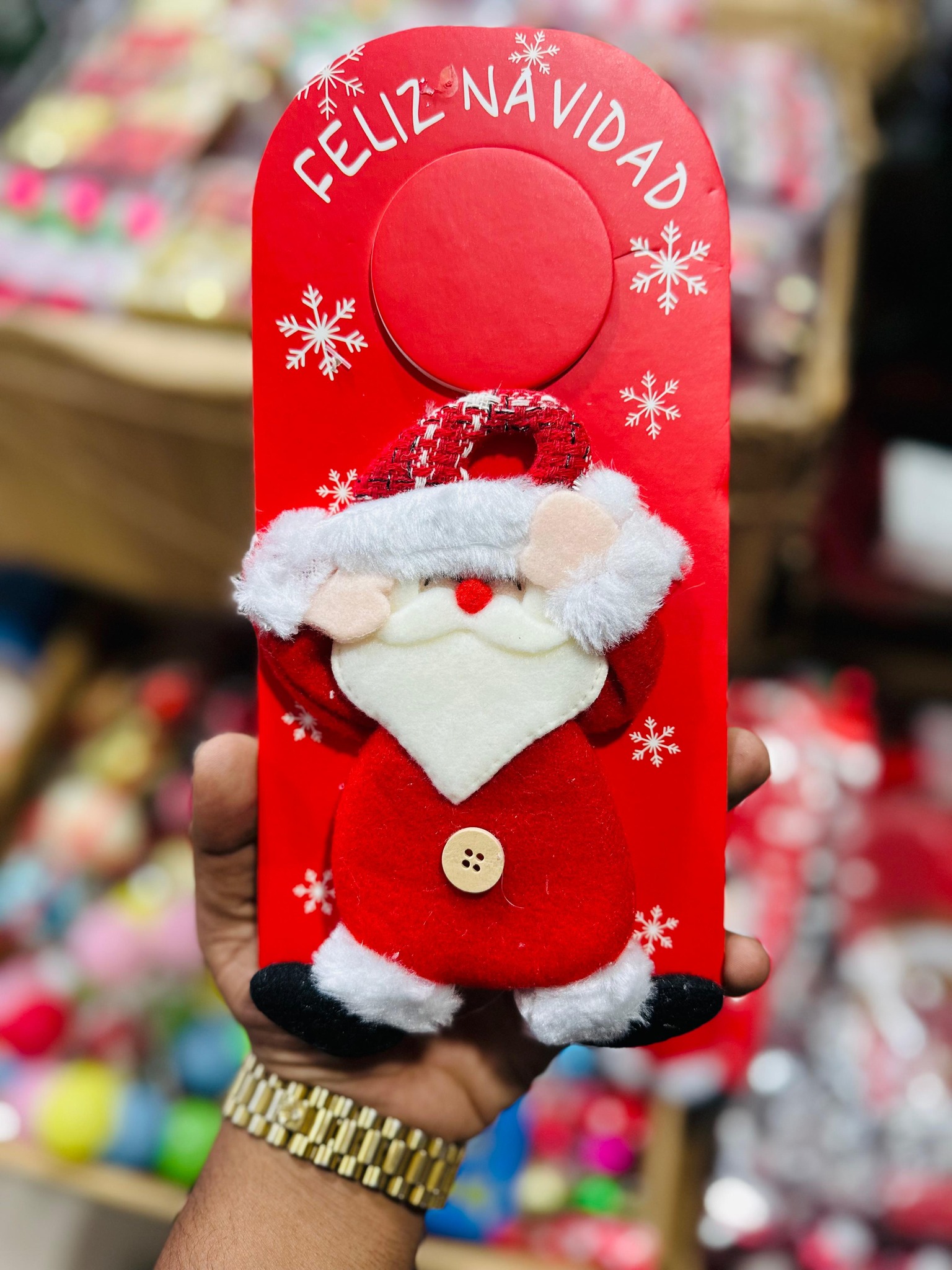 Red felt door knob hanger