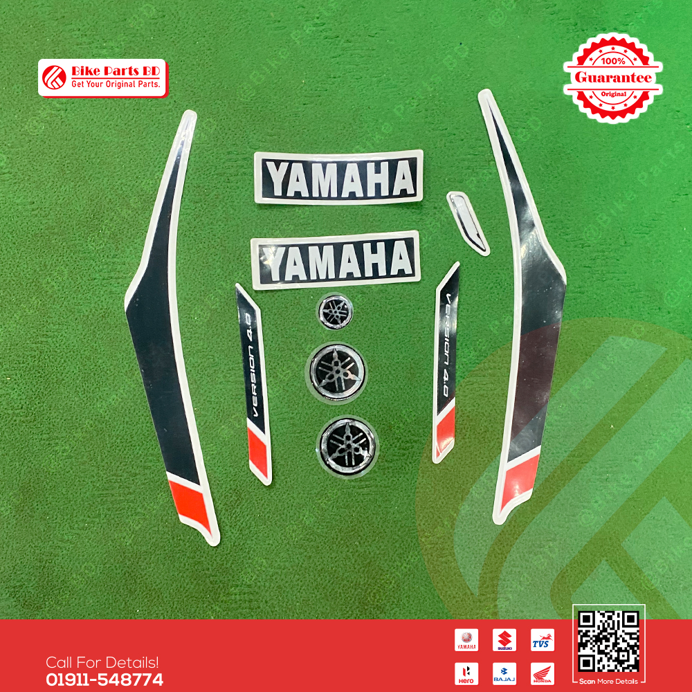 Full Set Sticker for Yamaha FZS V4 (Ice Fluo-Vermillion Color) bike. thumbnail 2
