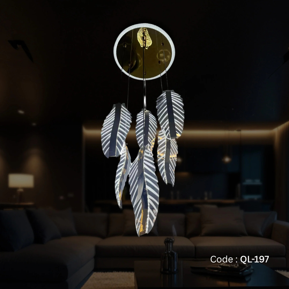 Qulik Modern Leaf Crystal Dropping Hanging Light (QL-197)