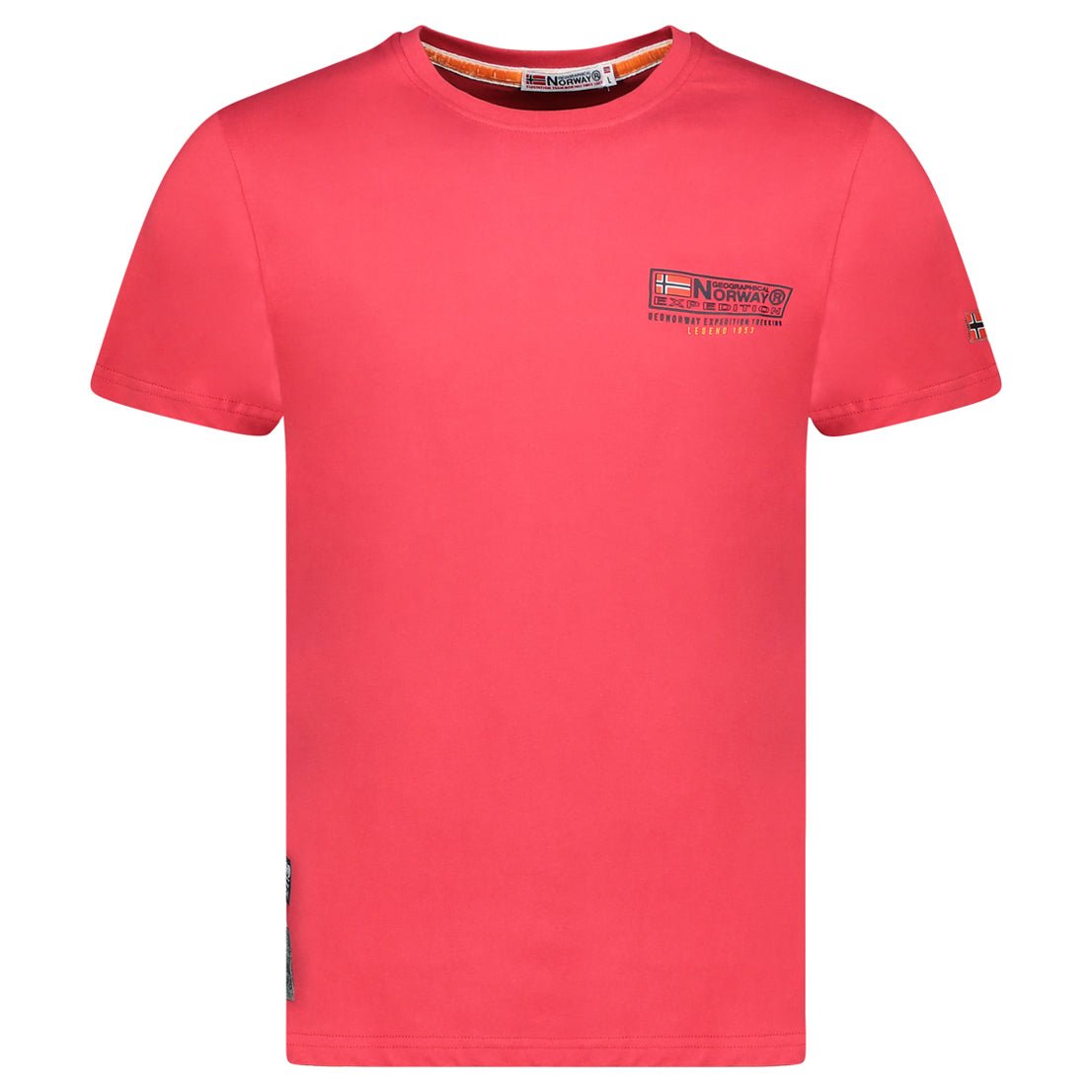 T-Shirt Men Short Sleeve with Red Flag