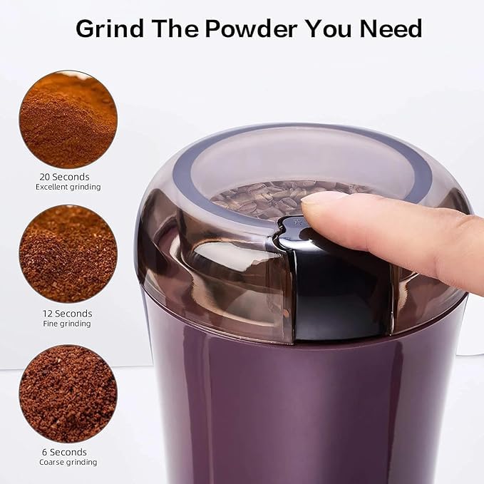 Electric Herb & Spice Grinder 150W – Mini Blender Pink Stainless Steel_img_1
