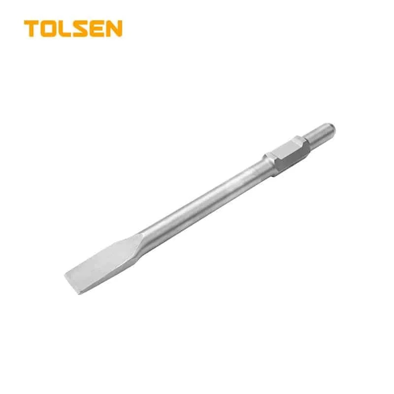 TOLSEN 75455 Hex Flat Chisel (Industrial) | 30 × 410 × 35mm | Chrome Alloy Steel | Sand Blasting Finish | For Heavy Demolition | Model: 75455