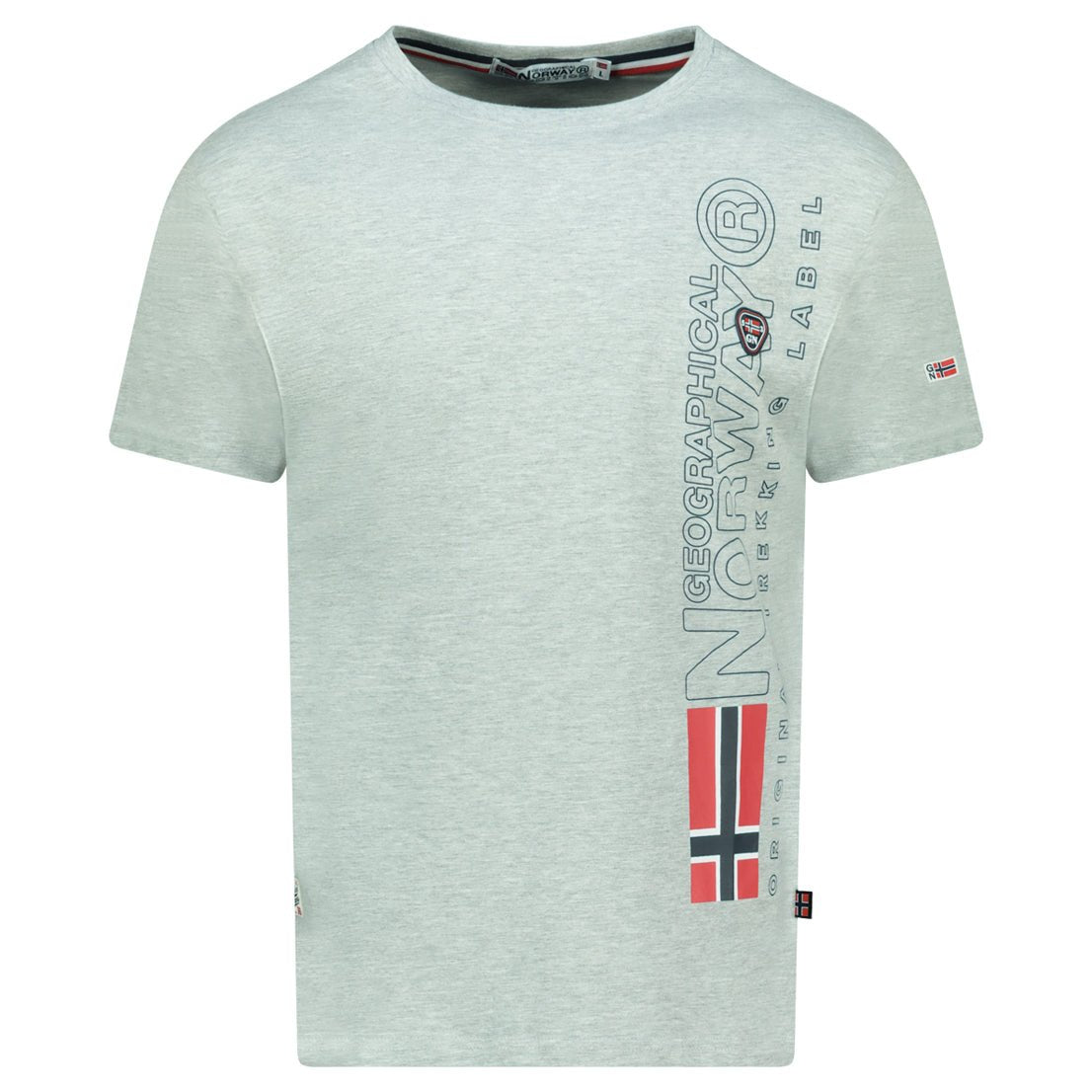 Men's T-Shirt Short Sleeve with Light Grey Flag