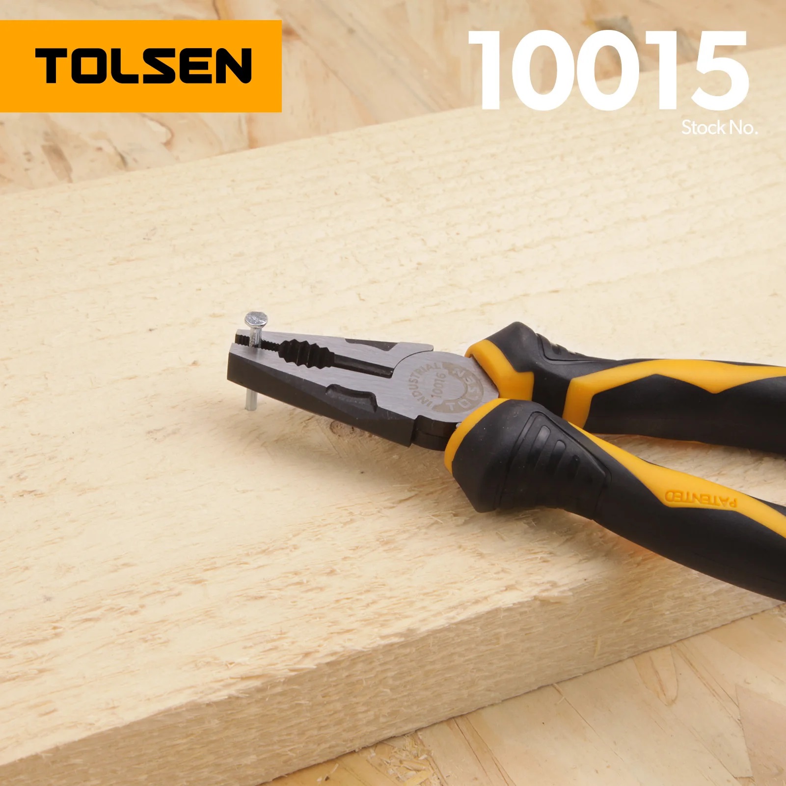TOLSEN 10015 Combination Pliers, 6" (160mm), Industrial GRIPro Series, CrV Steel, Black Finish | Model: 10015_img_6