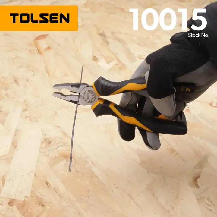 TOLSEN 10015 Combination Pliers, 6" (160mm), Industrial GRIPro Series, CrV Steel, Black Finish | Model: 10015_img_7