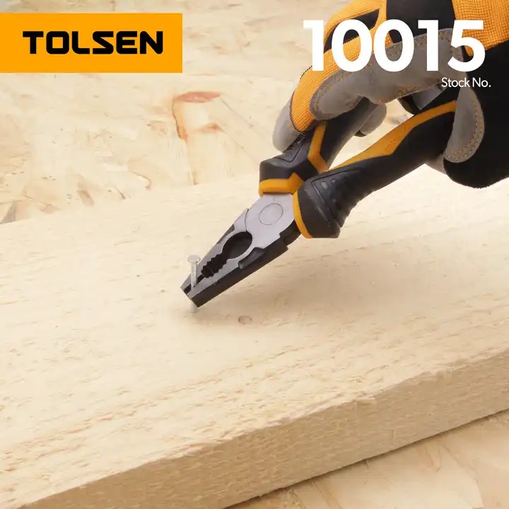 TOLSEN 10015 Combination Pliers, 6" (160mm), Industrial GRIPro Series, CrV Steel, Black Finish | Model: 10015_img_8
