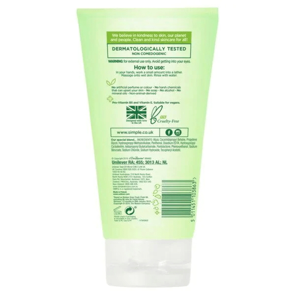 Simple – Refreshing Facial Wash (Vitamin B5 + E)_img_2