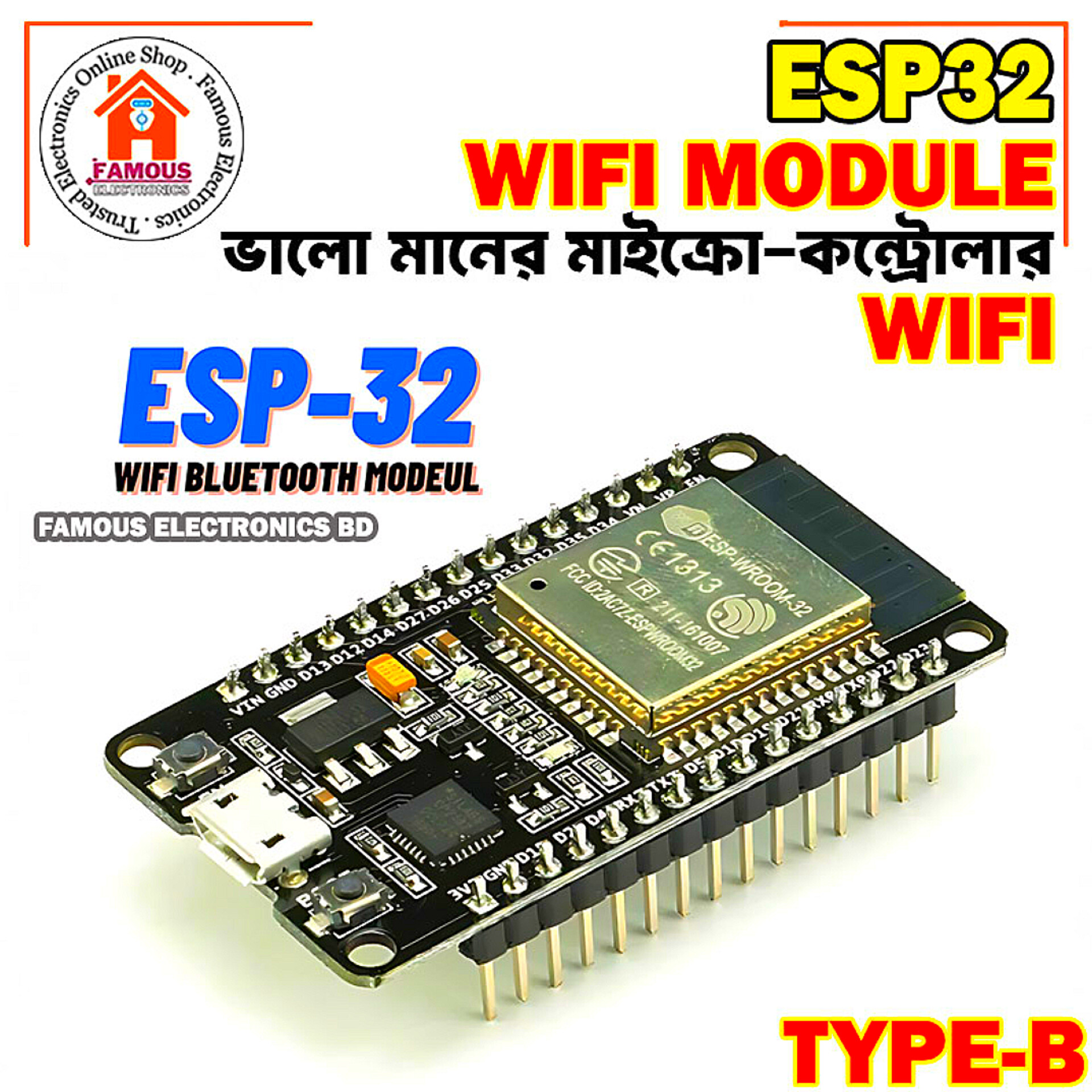 ESP32 DEVELOPMENT BOARD WIFI + BLUETOOTH 32BIT DUAL CORE 240MHZ PROCESSOR