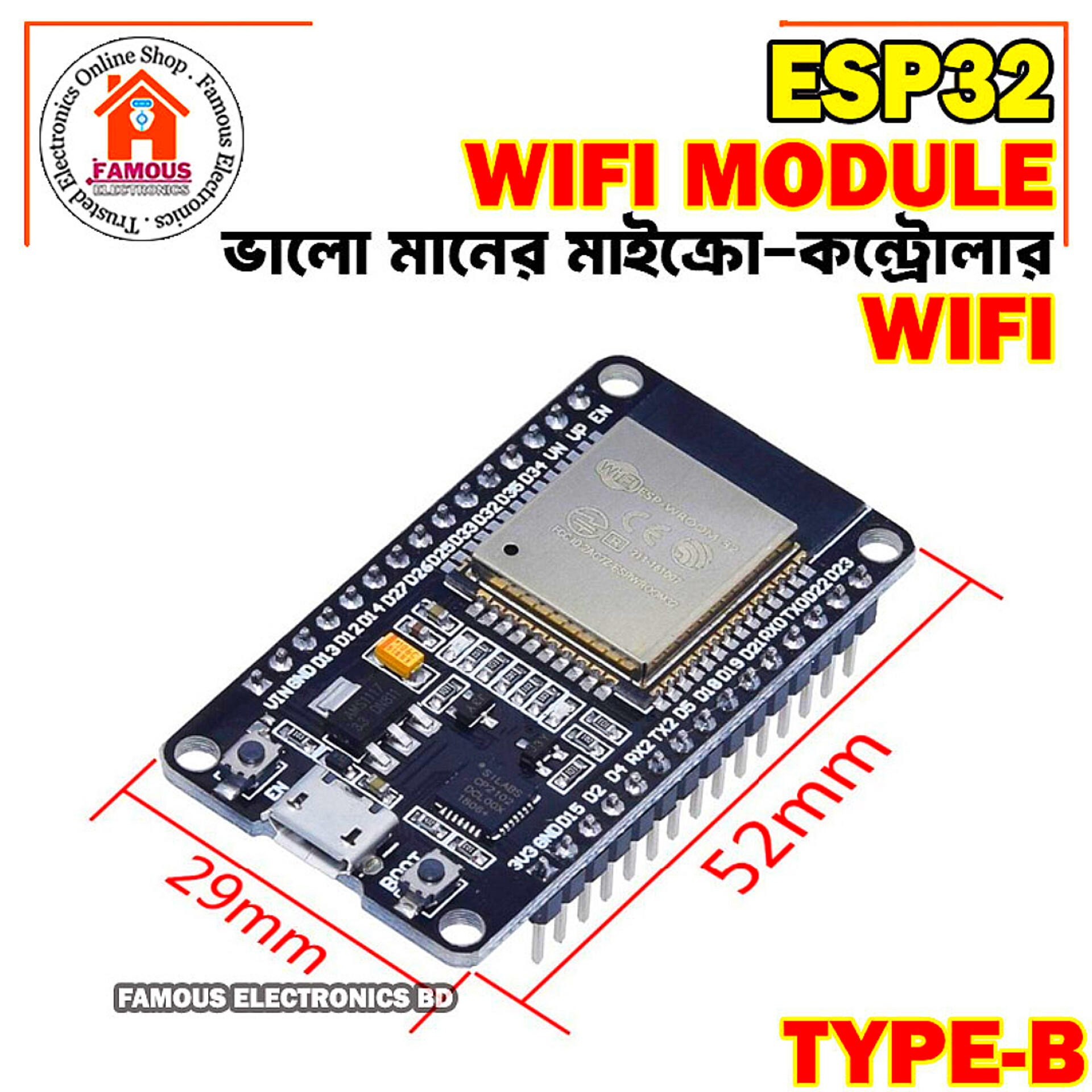 ESP32 DEVELOPMENT BOARD WIFI + BLUETOOTH 32BIT DUAL CORE 240MHZ PROCESSOR_img_4