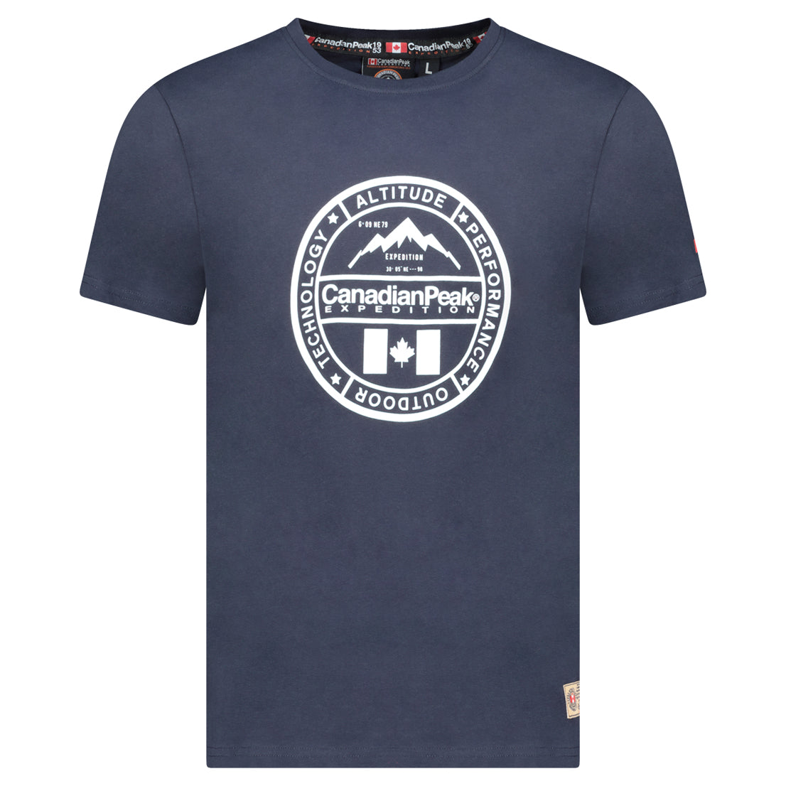 T-Shirt Col Rond avec Impressions et Drapeau MARINE