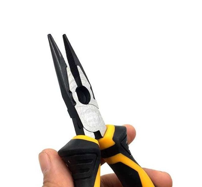 TOLSEN 10021 Long Nose Pliers, 6" (160mm), Industrial GRIPro Series, CrV Steel, Black Finish | Model: 10021_img_3