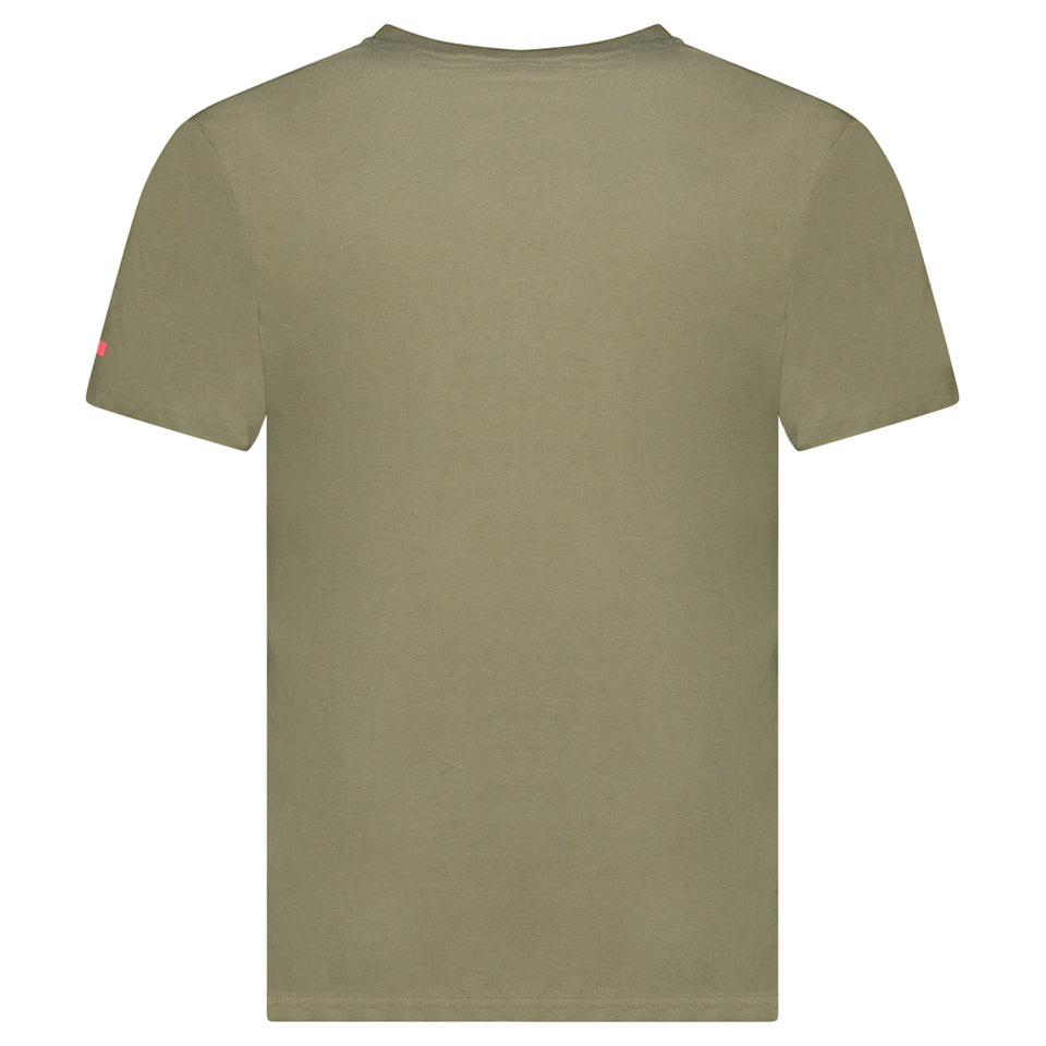 Canadian Peak JOPEAKEAK Homme - T-Shirt Col Rond avec Impressions et Drapeau Kaki_img_2