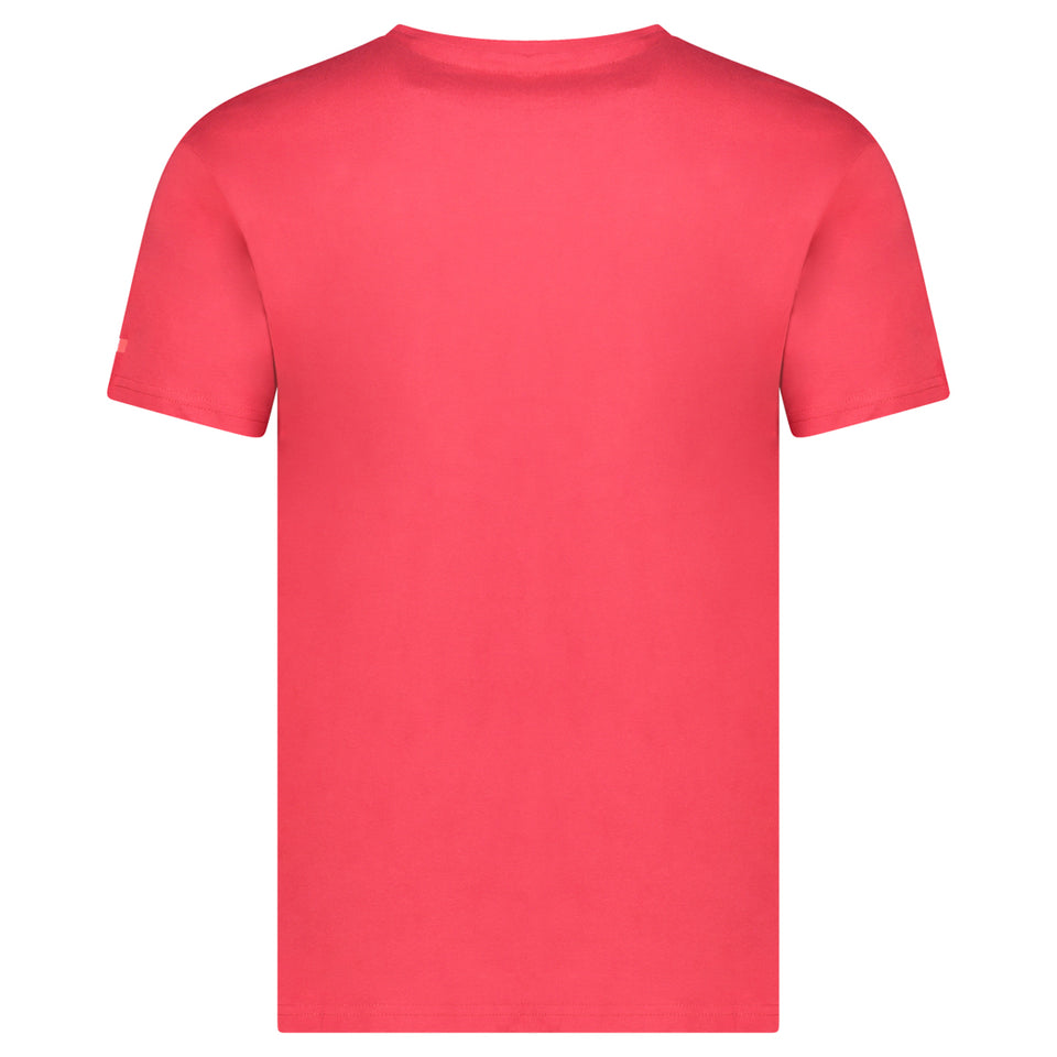 T-Shirt Col Rond avec Impressions et Drapeau Rouge_img_3