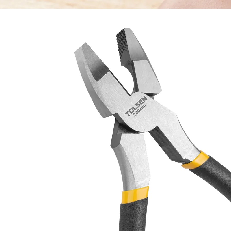 TOLSEN 10304 High Leverage Combination Pliers | 9.5" (240mm) | Dipped Handle | Fine Polished | Model: 10304_img_4