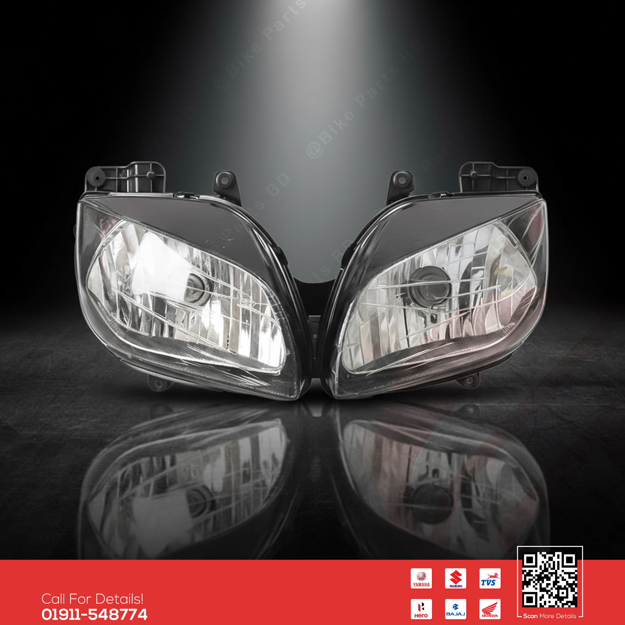 Headlight assy for Yamaha Fazer V1 bike. thumbnail 1