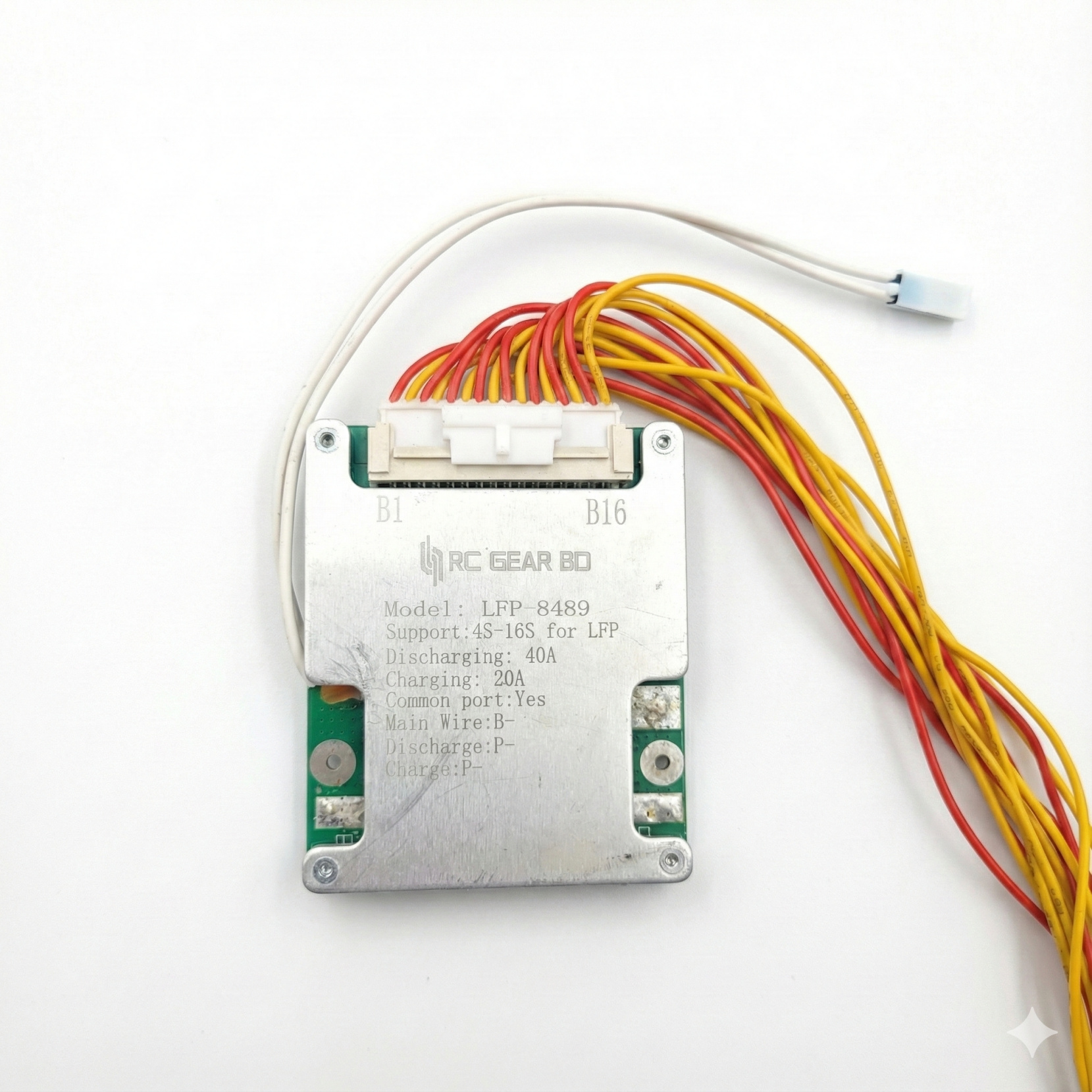 4Sâ16S LiFePO4 Battery BMS | 40A Discharge & 20A Charge | Smart Balance Protection Board (Model: LFP-8489)