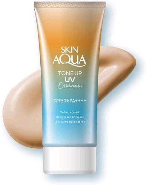ROHTO SUNPLAY SKIN AQUA Tone up UV Essence SPF50+ PA++++ 80g  (Latte Beige)
